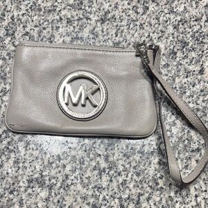Michael Kors Taupe Wristlet with Logo